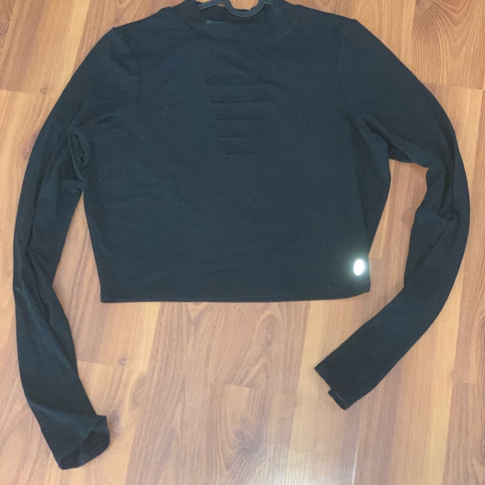 Slit Long sleeve Workout Top